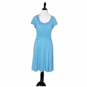 Max Studio Sky Blue Mini Strip Dress Size Large